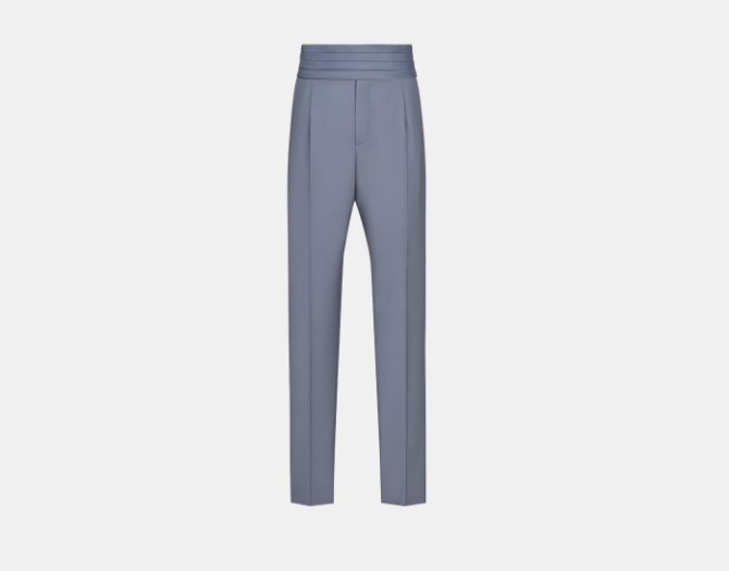 Dior o1w1db10525 493C10 Evening Pant in Blue Size US 36 / EU 52 - 1 Thumbnail