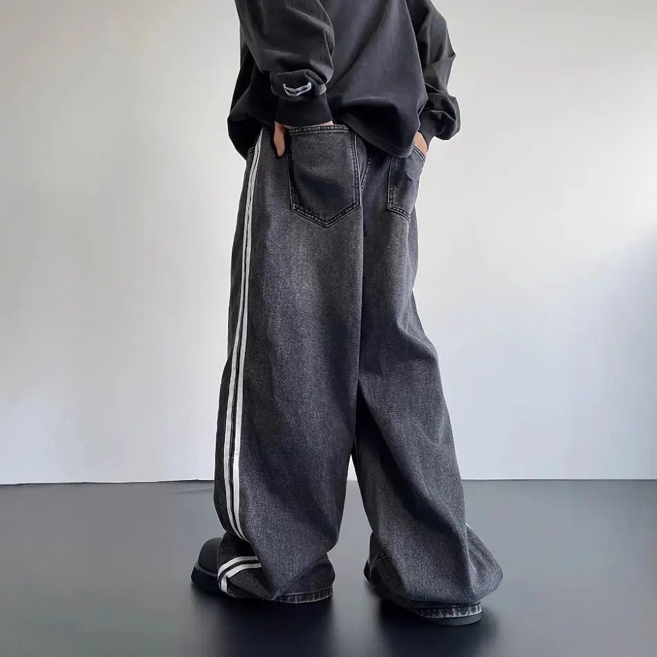 Japanese Brand Retro hip-hop loose striped wide leg jeans Size US 32 / EU 48 - 6 Thumbnail
