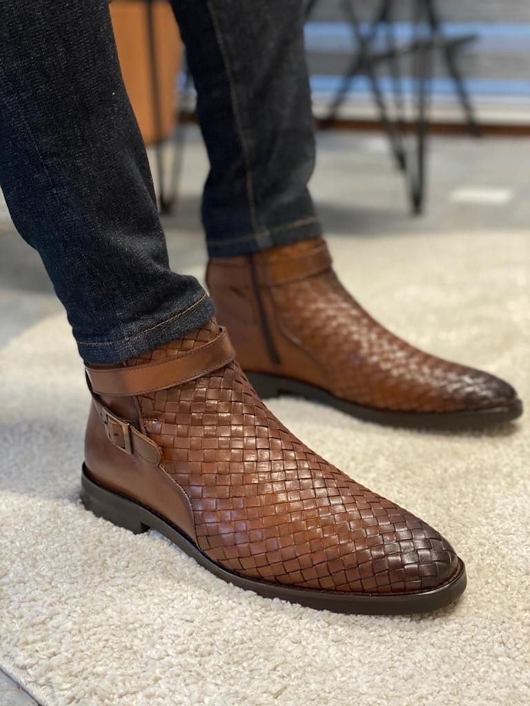 TAFT Dylan Hand-Woven Leather Buckle Jodhpur Boots | Grailed display picture 1