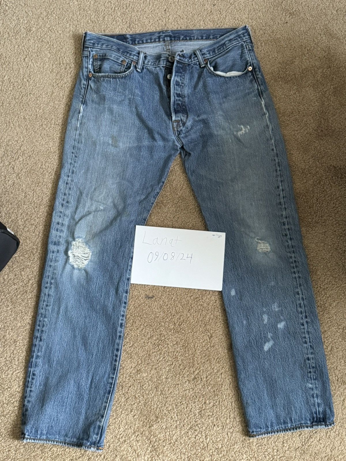 Levi's × Levi's Vintage Clothing × Vintage LEVIS DISTRESSED 501 DENIM JEANS 34x32 Size US 34 / EU 50 - 1 Thumbnail