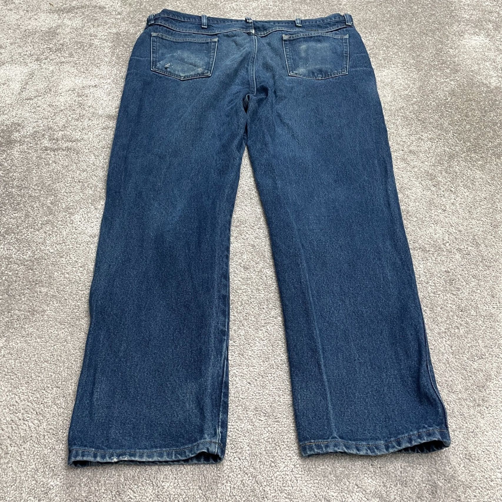 Denime Maverick Jeans Denim Mens 44x32 Blue Medium Wash Straight Leg Casual 100% Cotton Size US 44 / EU 60 - 2 Thumbnail