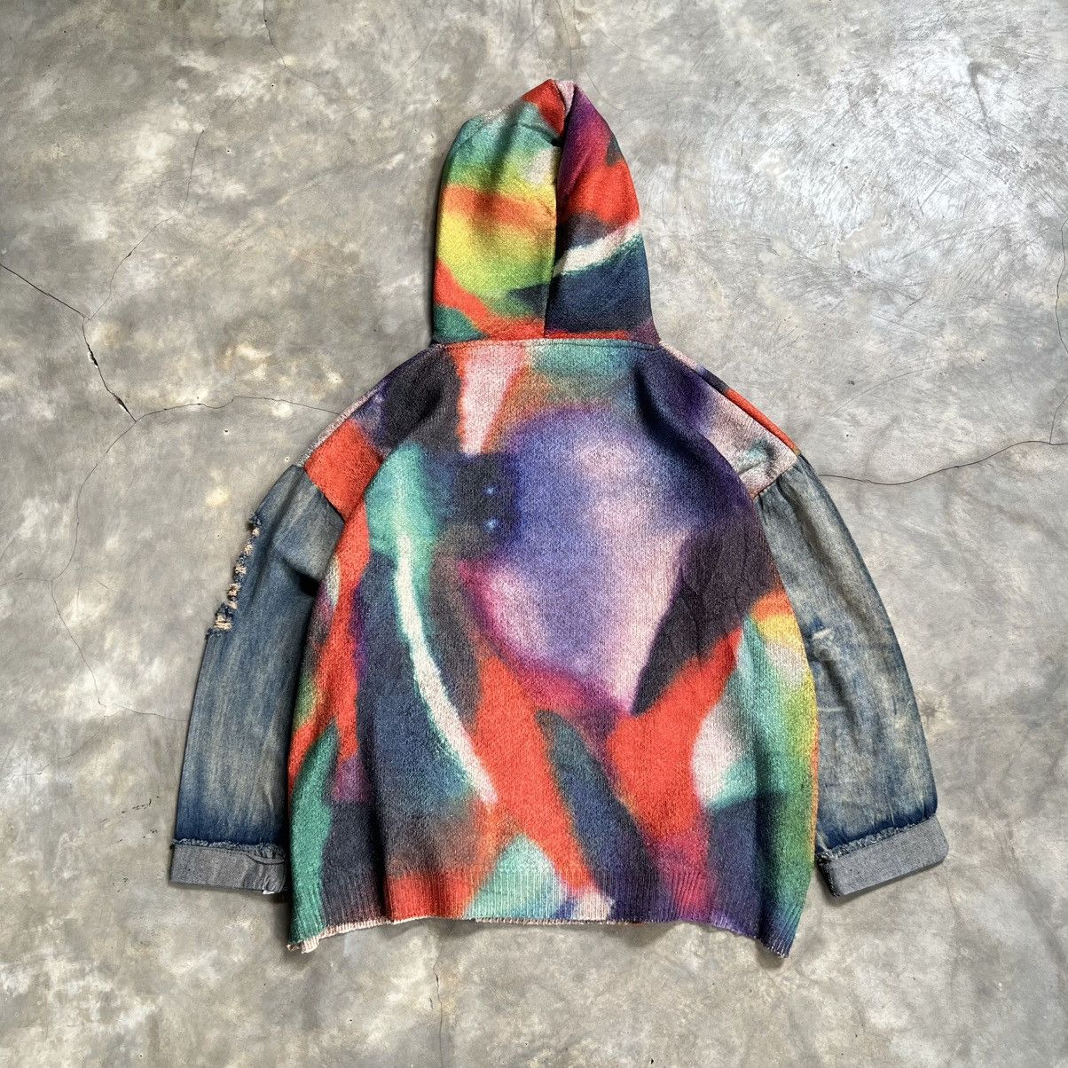Other Cote Boxy Tie Dye Knit Denim Sleeve Hoodie Size US XL / EU 56 / 4 - 2 Thumbnail