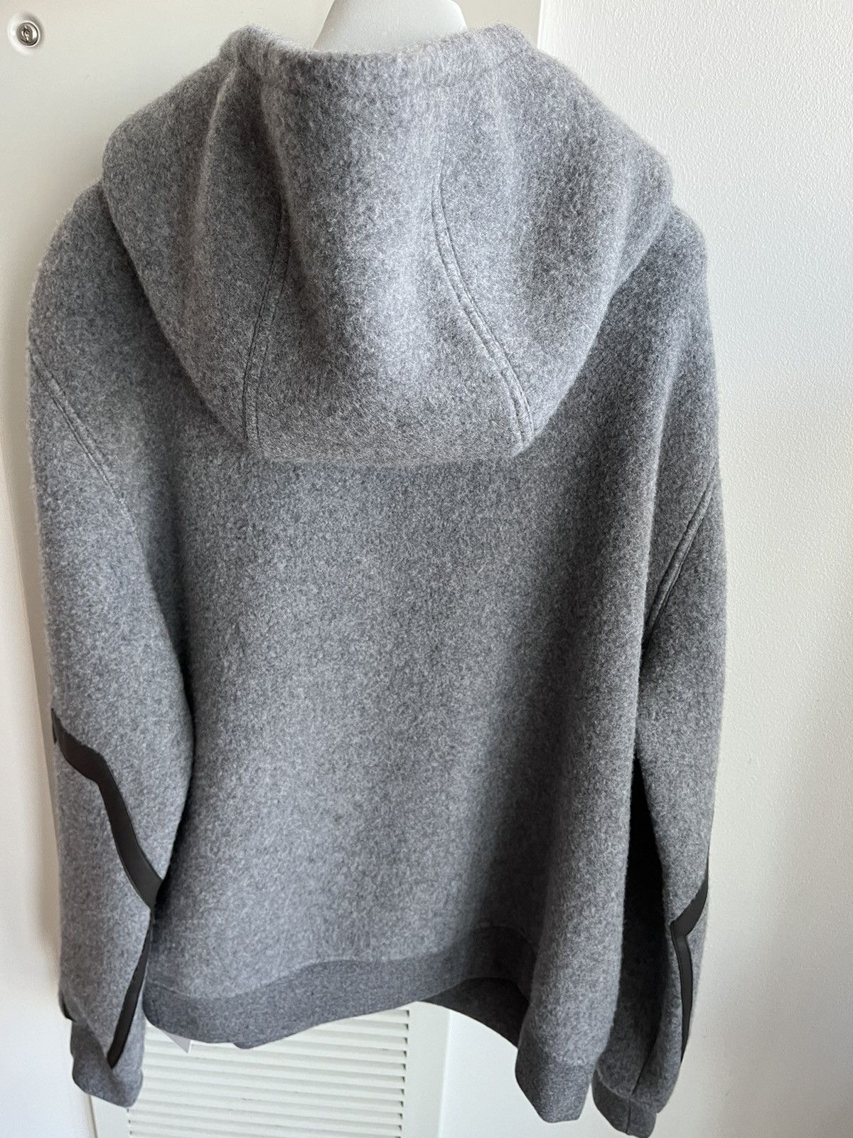 Hermes $5k Super Runway Leather Cashmere Hooded Sweater