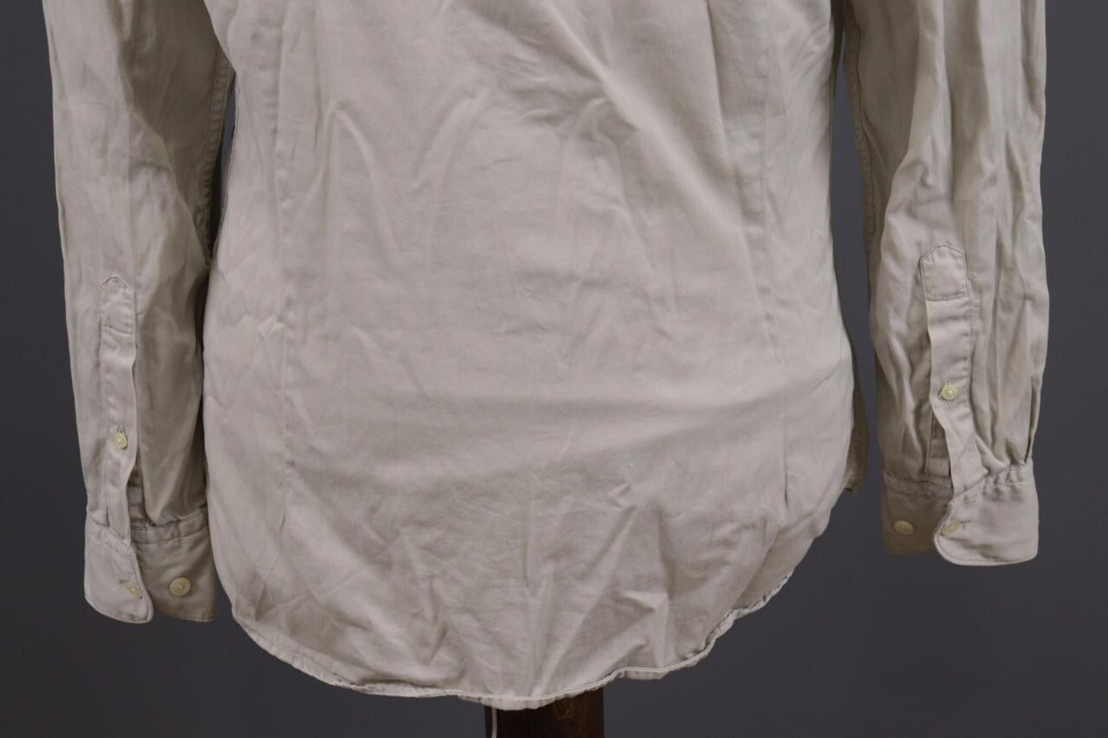 Designer Hackett London Slim Fit Beige Button Down Shirt Size M Size US M / EU 48-50 / 2 - 10 Thumbnail