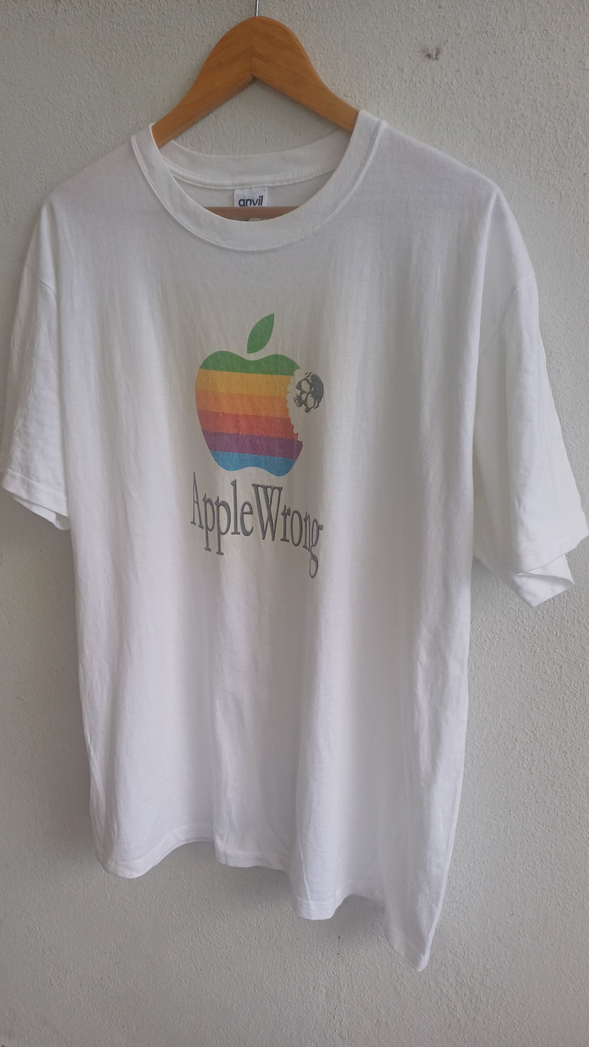 Apple Apple Vintage 90s Rare White Tees Size US L / EU 52-54 / 3 - 2 Thumbnail