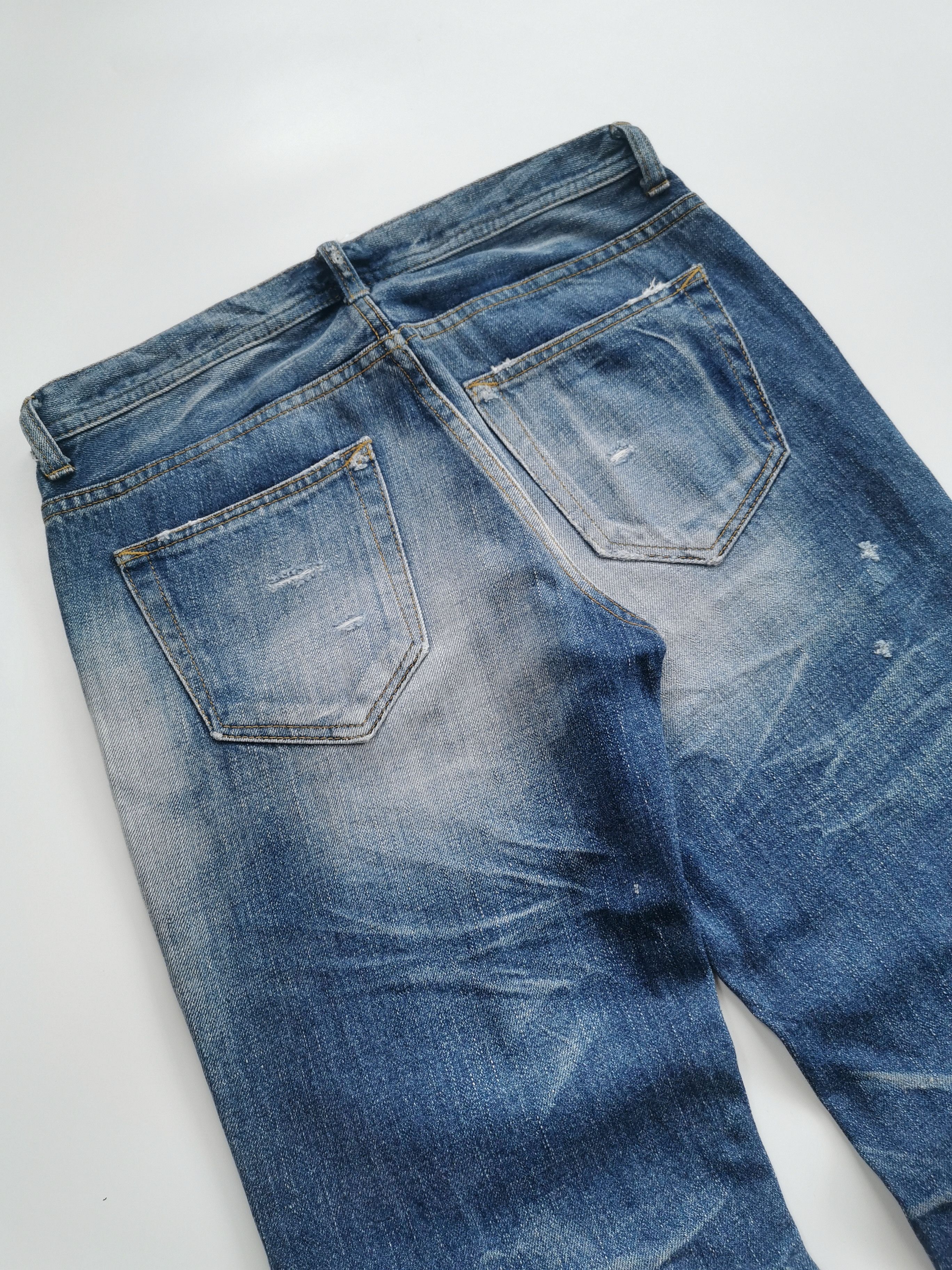 Full Count & Co. Flare Dresslave Distressed Faded Denim Jeans Like Fullcount Size US 30 / EU 46 - 13 Thumbnail