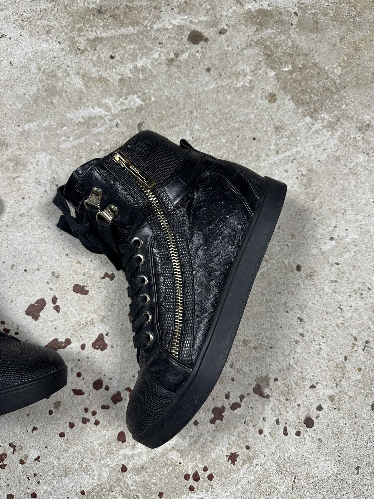 Just Cavalli Vintage Y2K Just Cavalli High Top Sneakers Leather Gold Size US 5 / IT 35 - 2 Thumbnail