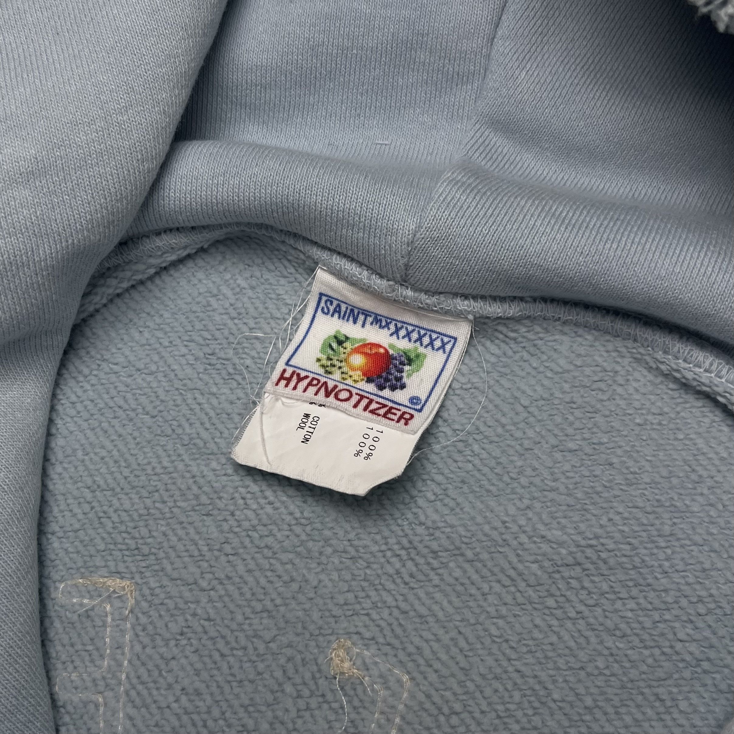 Saint Michael Saint Mxxxxxx "Saint" Hoodie Baby Blue Distressed FW22 Size US L / EU 52-54 / 3 - 9 Thumbnail