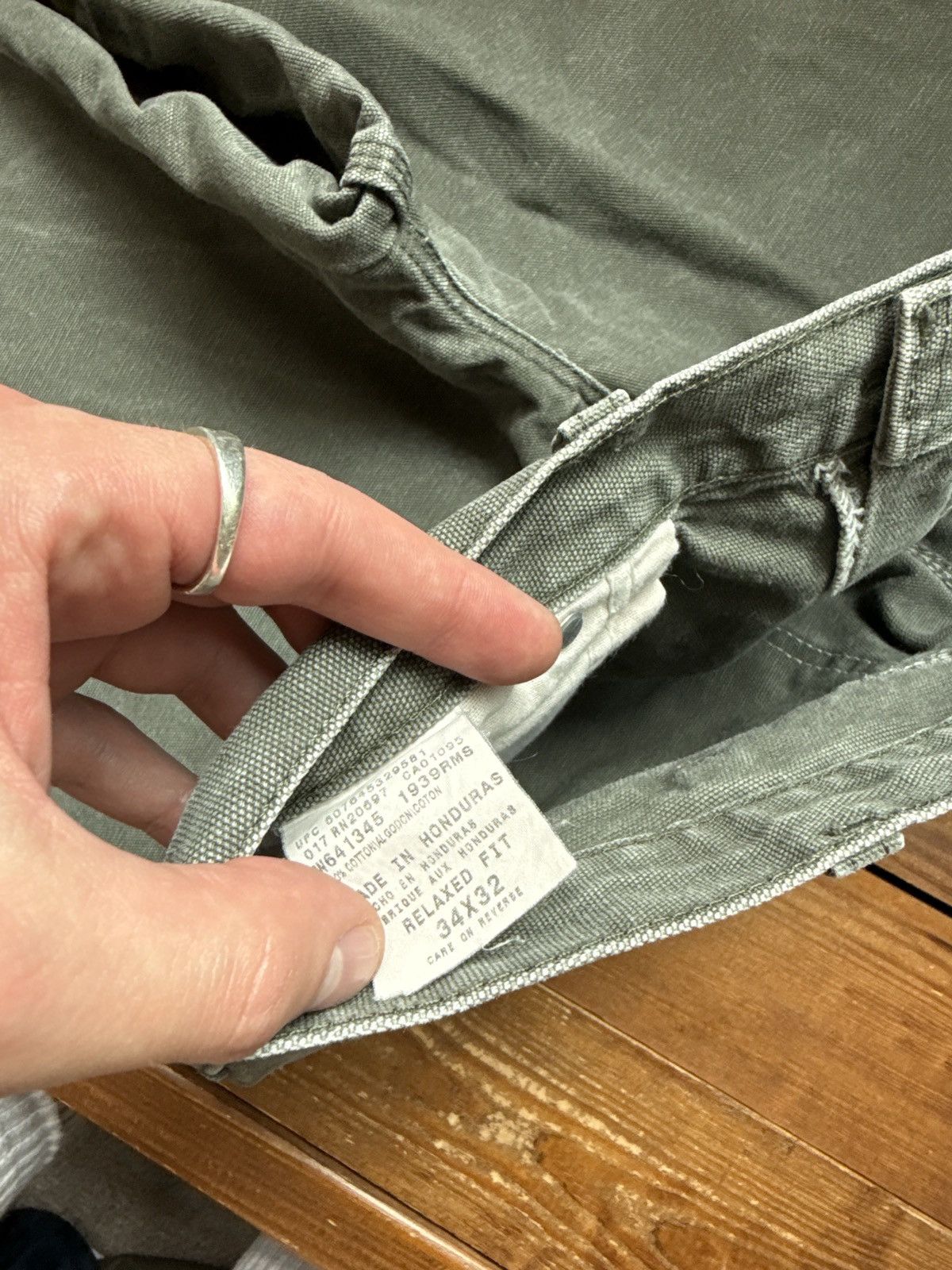 Dickies Vintage 90s Dickies Green Canvas Carpenter Work Pants Size US 34 / EU 50 - 3 Thumbnail