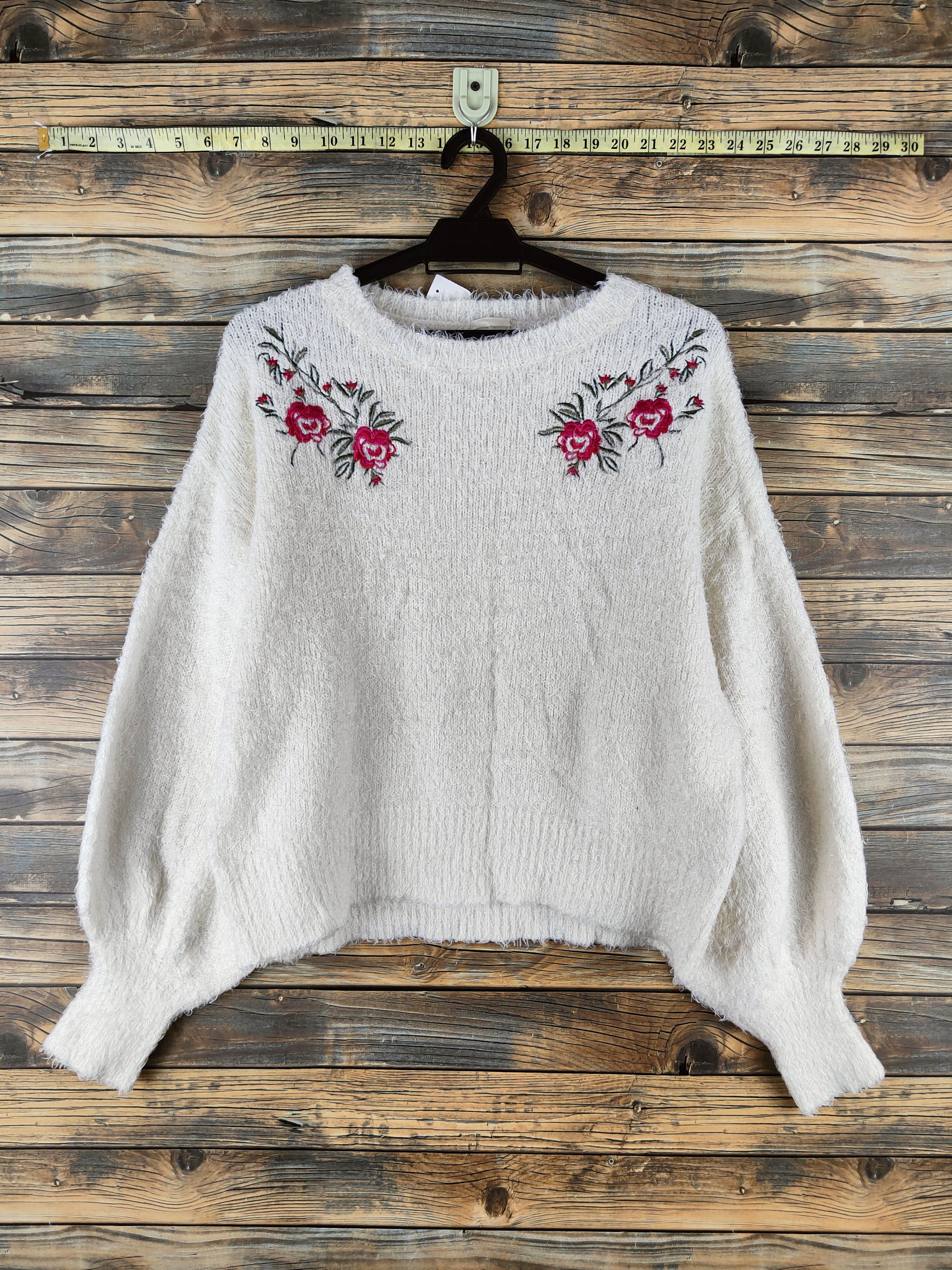 GU DL GU Ivory Fur shaggy Mohair Knitwear #46-489 Size S / US 4 / IT 40 - 1 Thumbnail