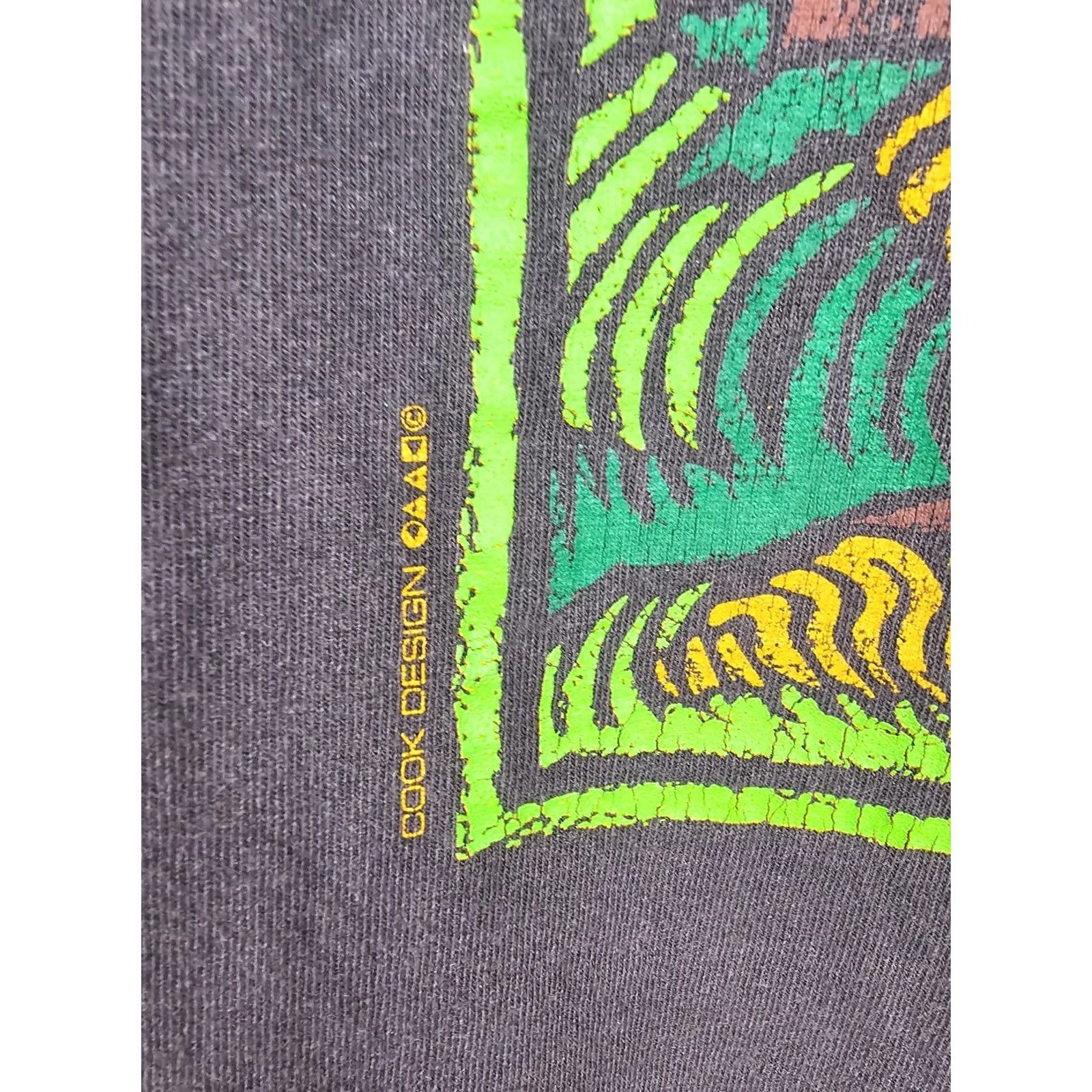 Vintage VINTAGE 90' PSYCHEDELIC FOREST GRAPHIC BLACK COTTON T-SHIRT SZ LARGE Size US L / EU 52-54 / 3 - 3 Thumbnail