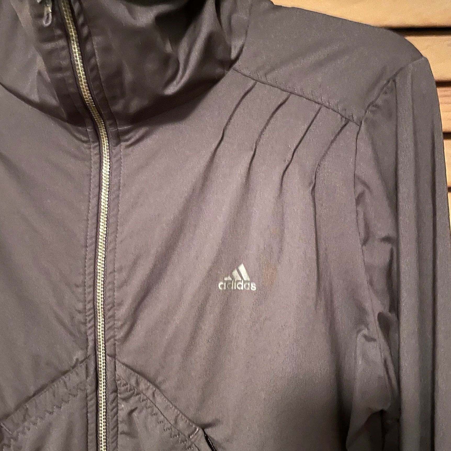 Adidas Adidas Clima365 Women's Track Jacket L Brown Solid Pockets Lightweight Zip Running Gym Training Reg. Womens Size L / US 10 / IT 46 - 6 Thumbnail