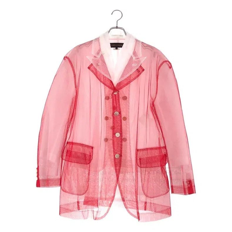 Comme des Garcons Comme Des Garcons Red Tinted Net Layered Top Size S / US 4 / IT 40 - 1 Thumbnail