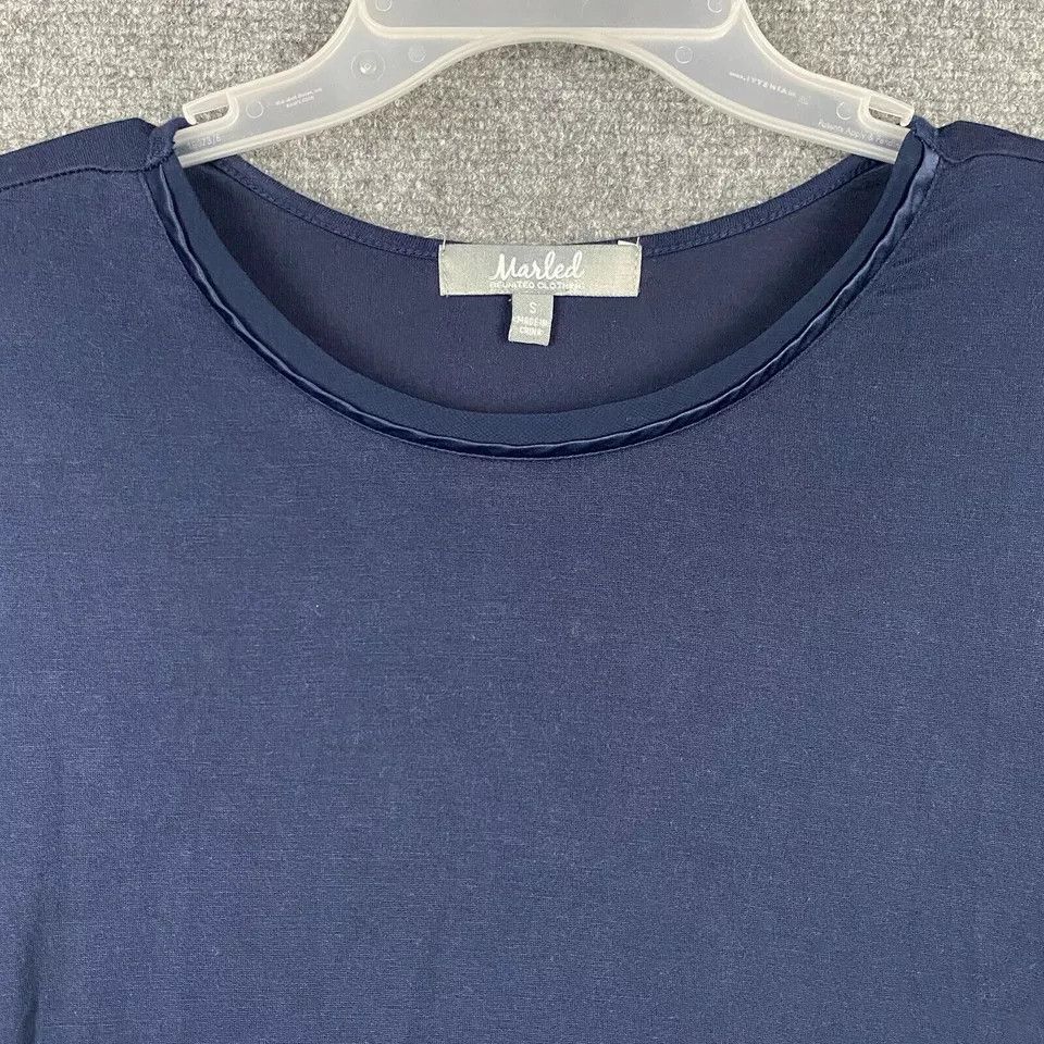 Other Marled Blouse Small Women's Half Sleeve Blue Adults S Size S / US 4 / IT 40 - 2 Thumbnail