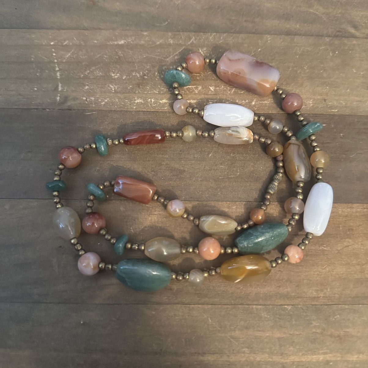 Vintage Vintage polished agate bead necklace Size ONE SIZE - 2 Thumbnail