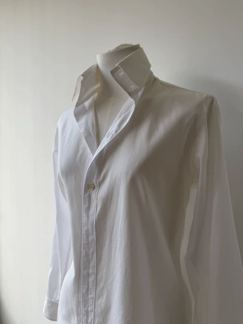 Yohji Yamamoto Yohji Yamamoto Yohji Yamamoto Femme White Long Sleeve Shir Size US S / EU 44-46 / 1 - 8 Thumbnail