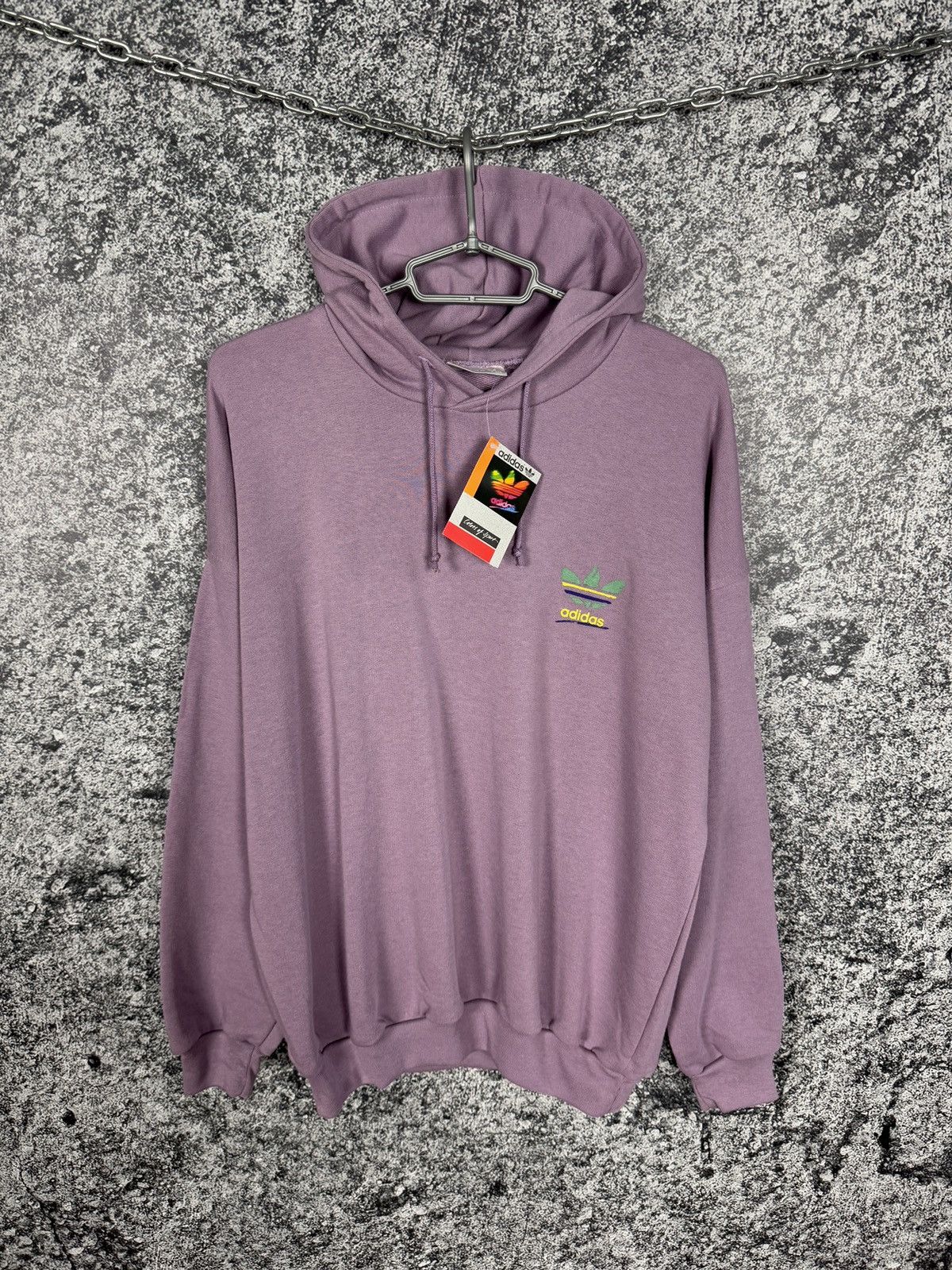 Adidas Adidas Vintage 90s Purple Hoodie Retro Trefoil Logo Size M Size US M / EU 48-50 / 2 - 1 Thumbnail