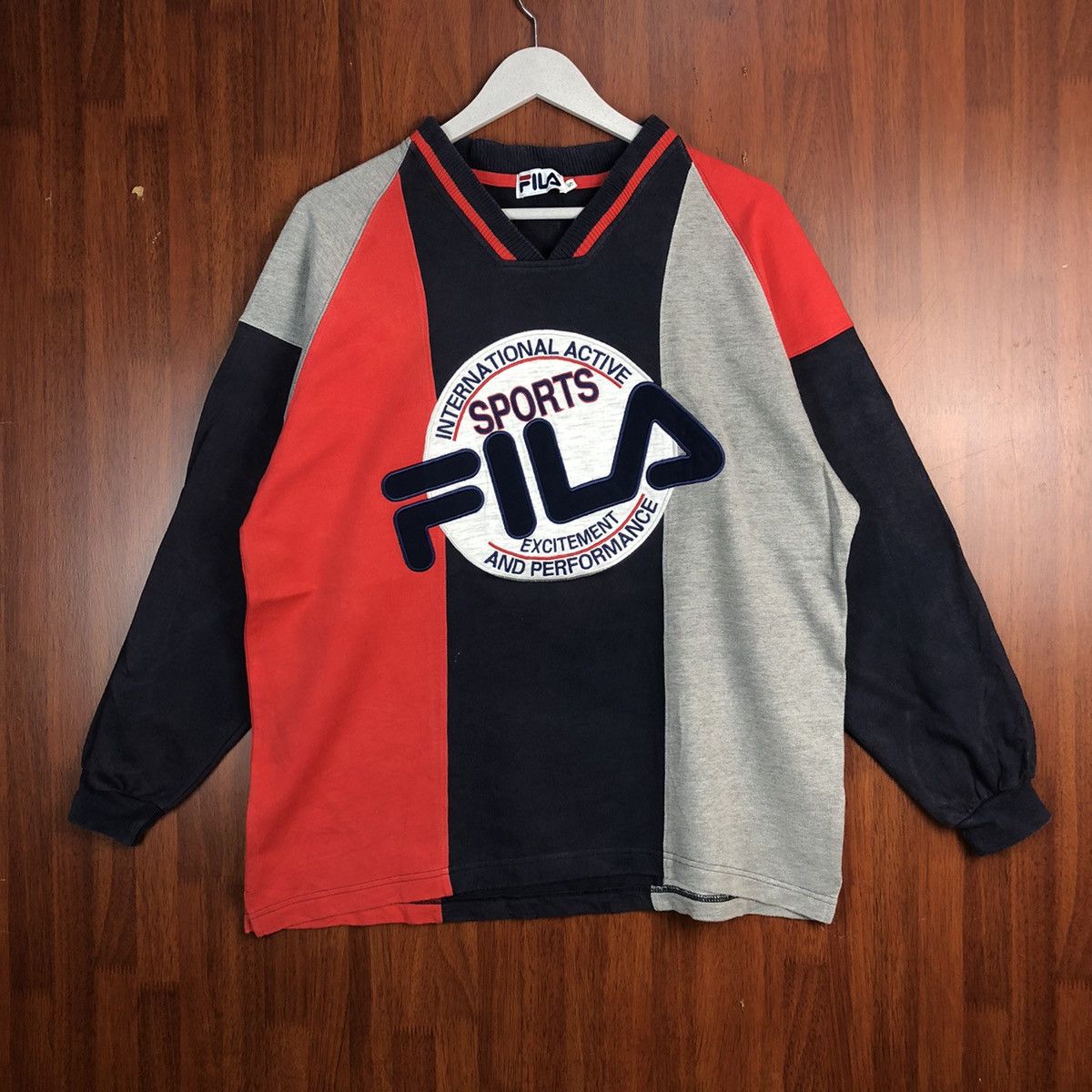 Fila Fila vintage Red,Dark Blue, Grey, Sweatshirt #7561 Size US S / EU 44-46 / 1 - 1 Thumbnail