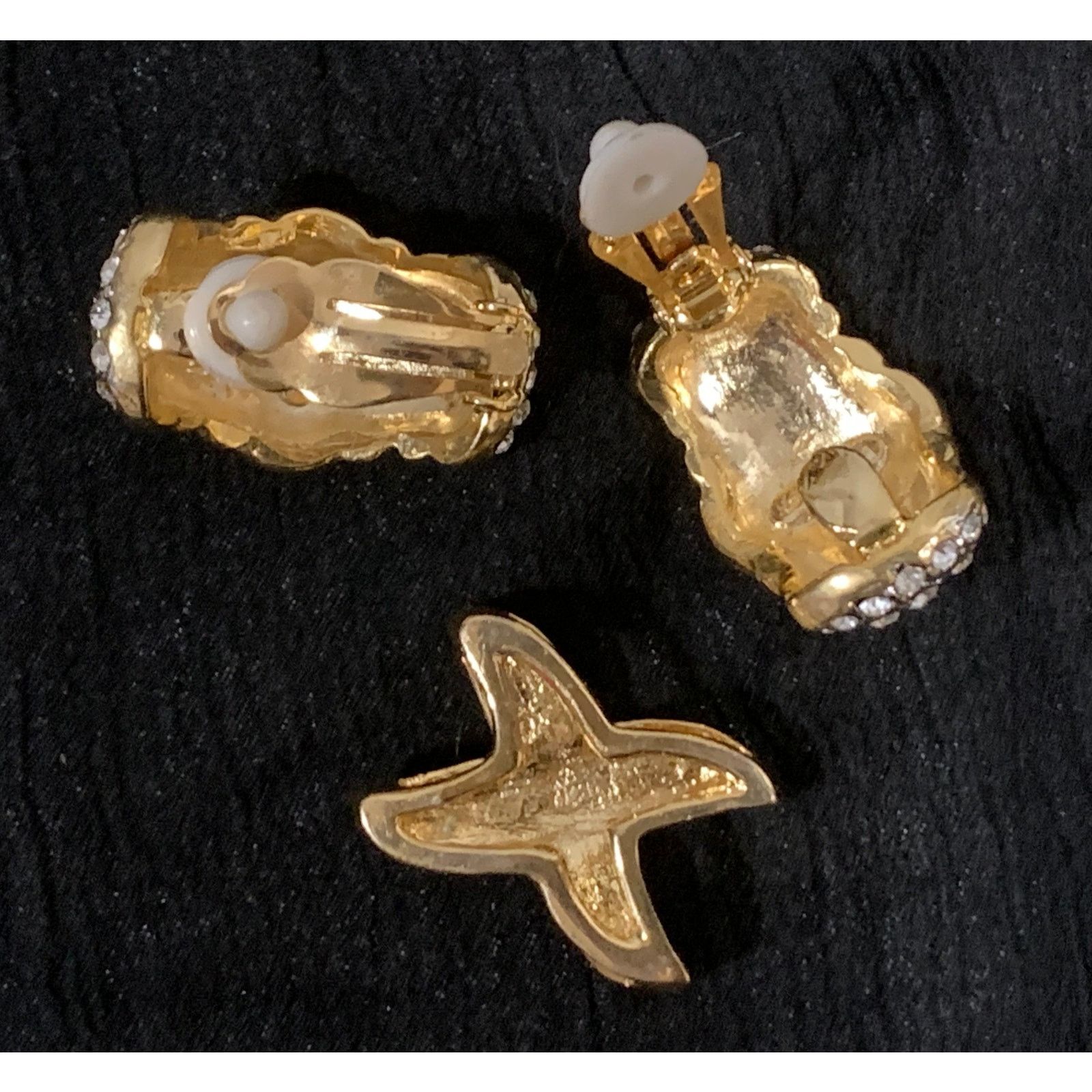 Jewelry × Vintage Vintage 90s Gold & Rhinestone Earrings and X Slider Pendant Size ONE SIZE - 4 Thumbnail