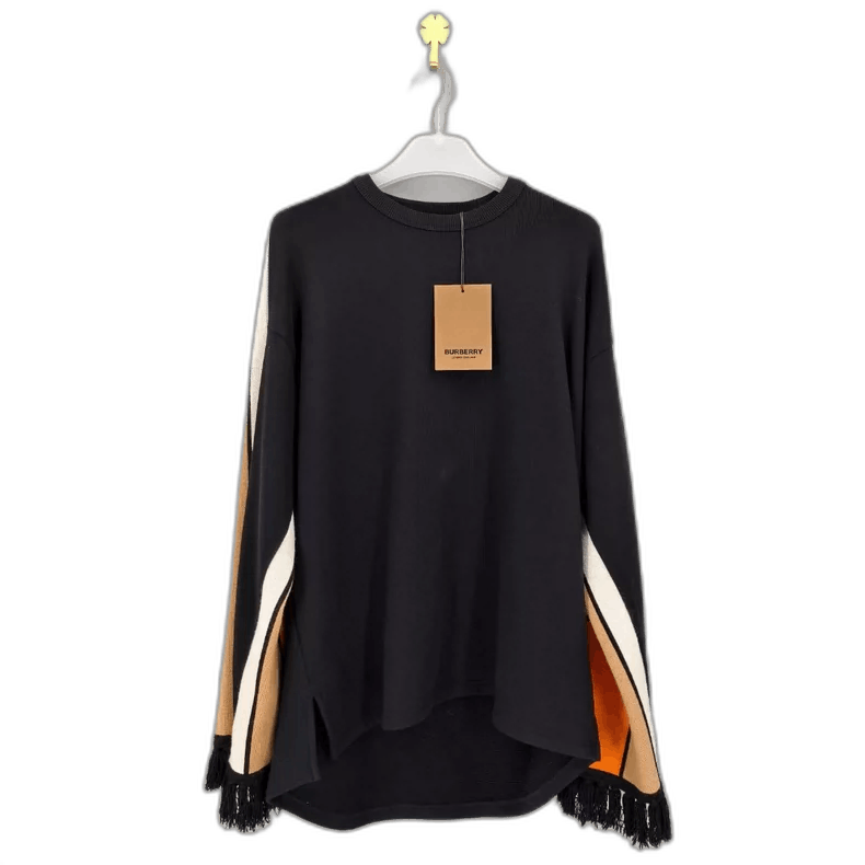 Burberry Logo Fringe Sleeve Sweatshirt