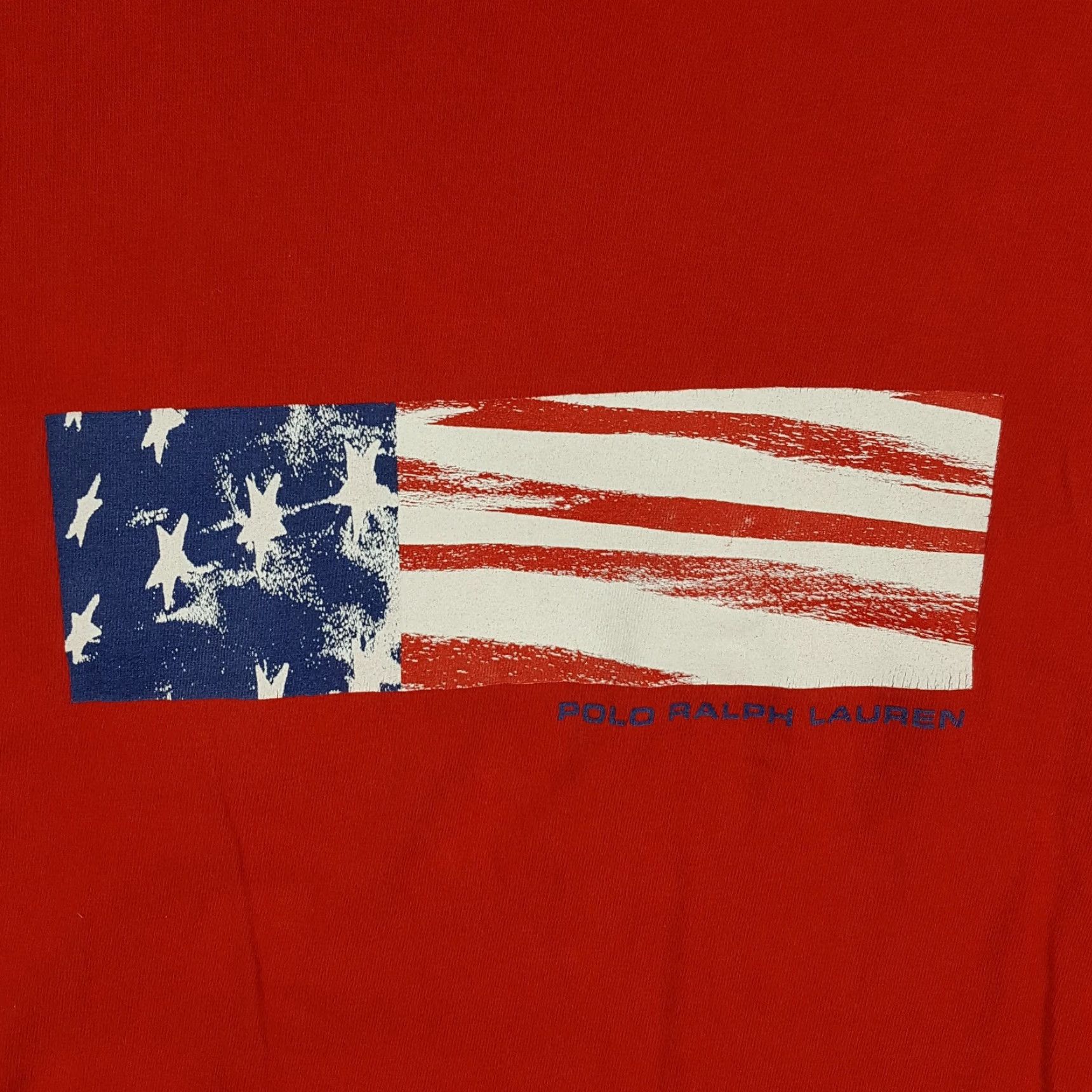 Polo Ralph Lauren VINTAGE Polo Ralph Lauren Flag Logo T-Shirt Men's Large Red Y2K Retro Preppy 90s Grunge USA Size US L / EU 52-54 / 3 - 2 Thumbnail