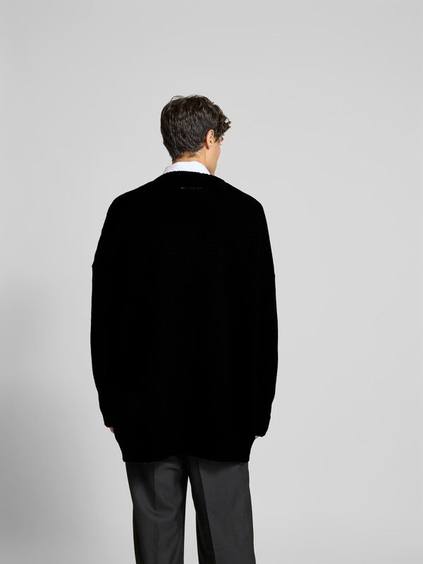 Maison Margiela oc11z0825 Motif-Print Oversized Sweater in Black Size US M / EU 48-50 / 2 - 4 Thumbnail
