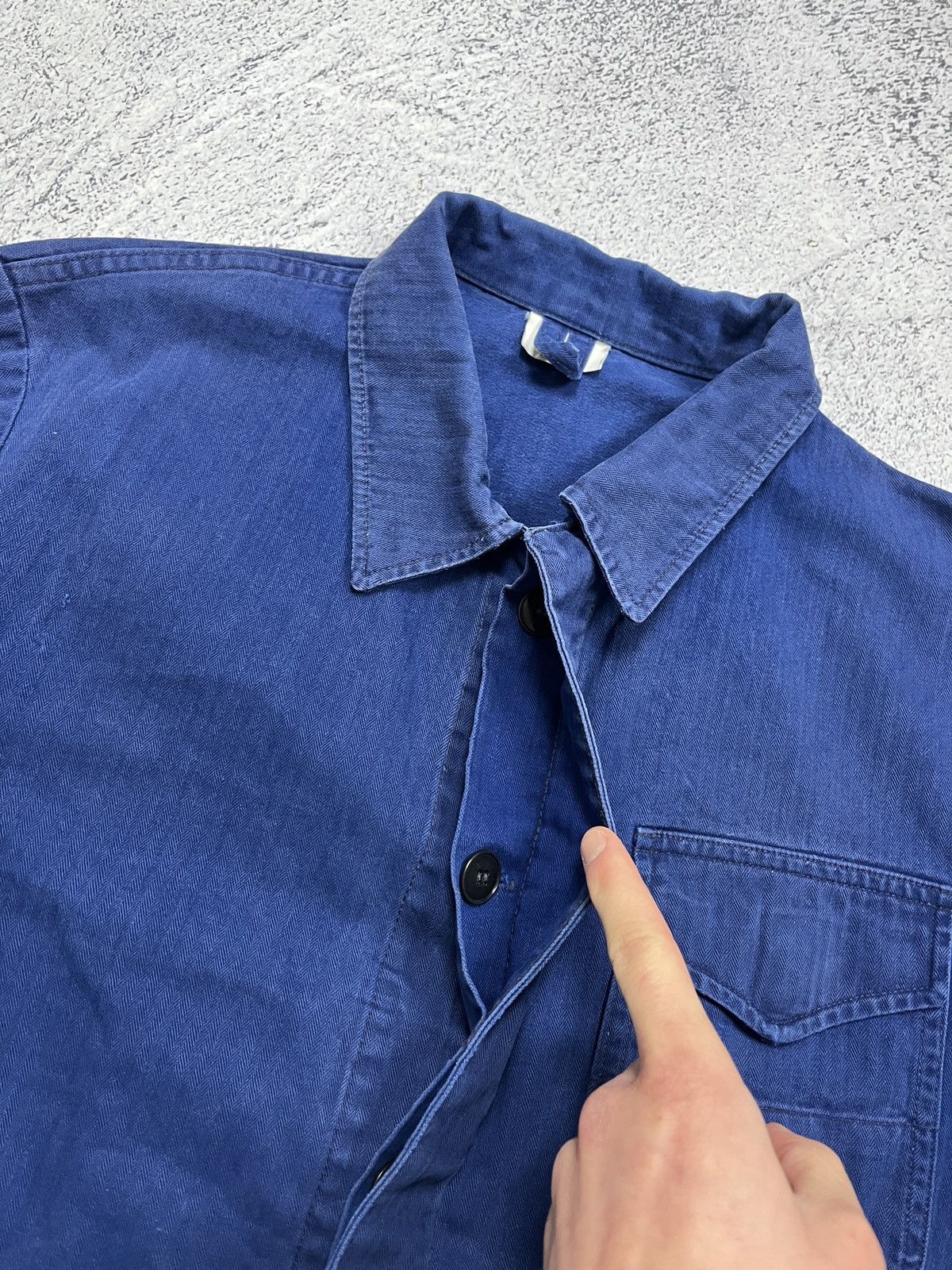 Le Laboureur French Workwear German Work Jacket Sanfor Blue Chore Coat Size US M / EU 48-50 / 2 - 16 Thumbnail