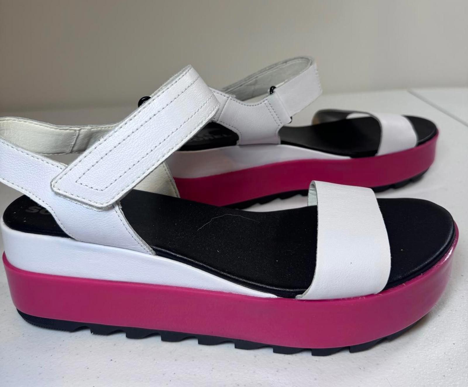 SOREL Stylish Sorel Women's Platform Sandals - White & Pink Size US 10.5 / IT 40.5 - 3 Thumbnail