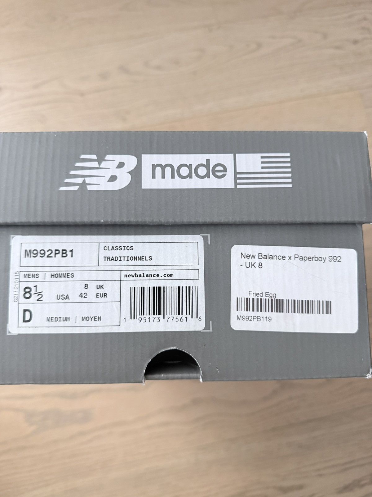 New Balance New Balance x Paperboy 992 “Fried Egg” – Size US 8.5 / EU 42 Size US 8.5 / EU 41-42 - 7 Thumbnail