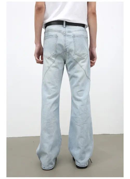 Jean American retro washed patchwork flared jeans y2k Size US 32 / EU 48 - 6 Thumbnail