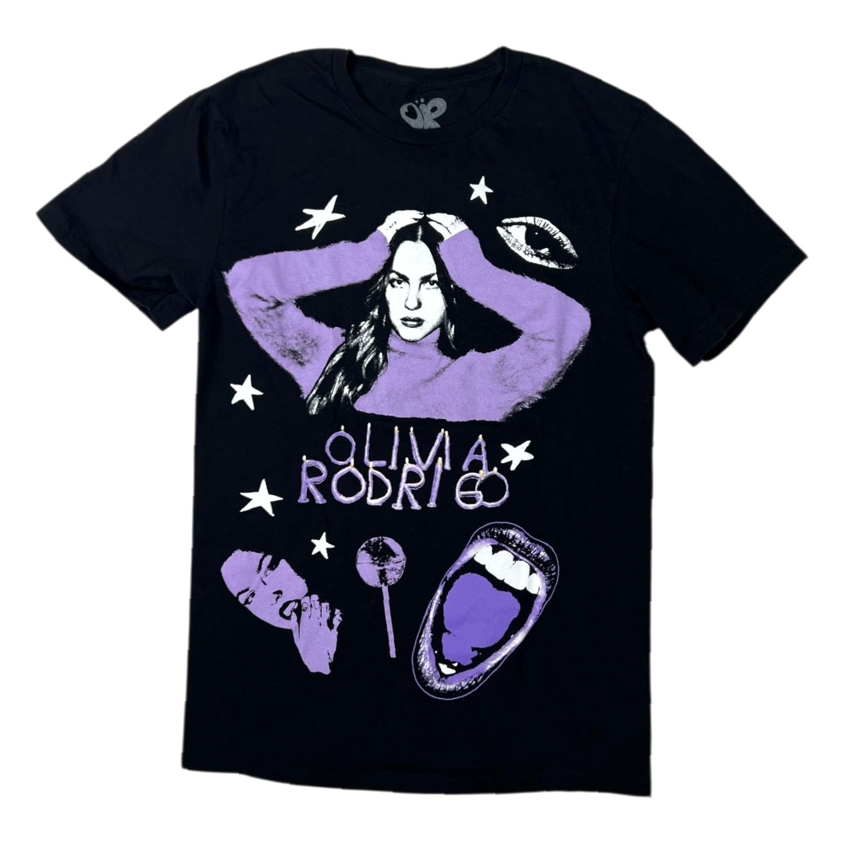 Vintage Olivia Rodrigo World Tour Live T-Shirt Small Concert Merch Womens Shirt Black Short Sleeve Crew Neck Cotton Regular Fit Size S / US 4 / IT 40 - 2 Thumbnail