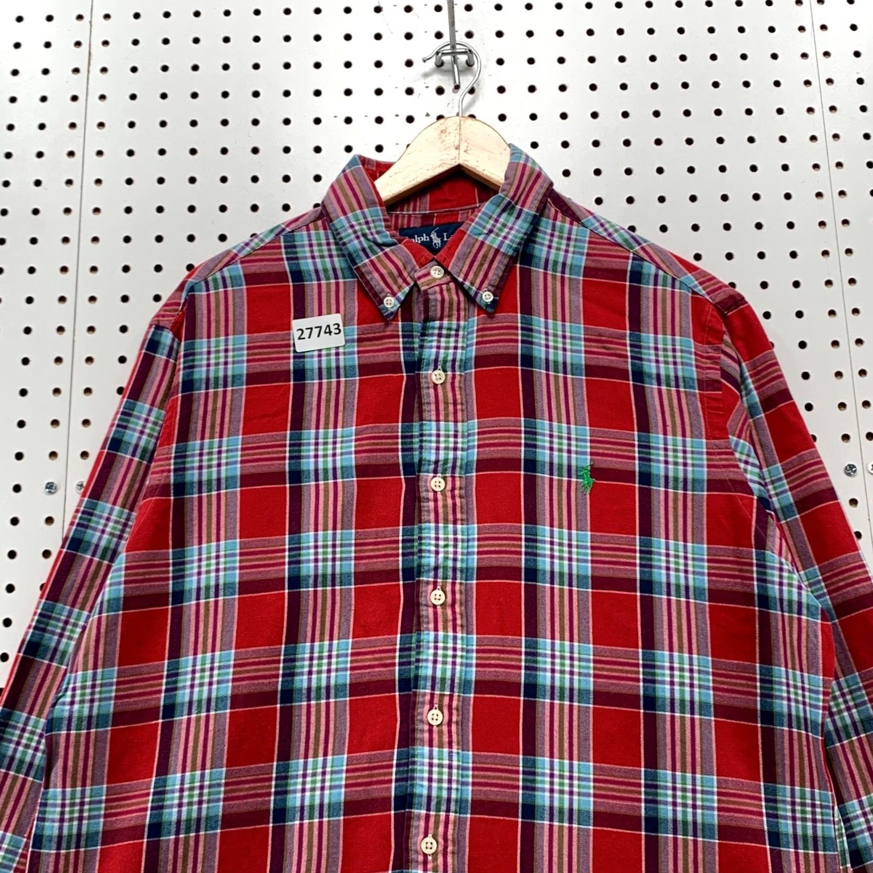Ralph Lauren Ralph Lauren Button Down Shirt Men L Red Blue Plaid Long Sleeve Custom Fit Size US L / EU 52-54 / 3 - 2 Thumbnail