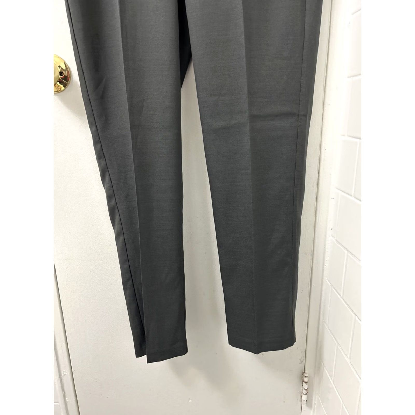 Kenneth Cole KENNETH COLE REACTION Pants Mens 36x32 Gray Slim Flat Front Stretch YKK Front Slit Size US 36 / EU 52 - 3 Thumbnail