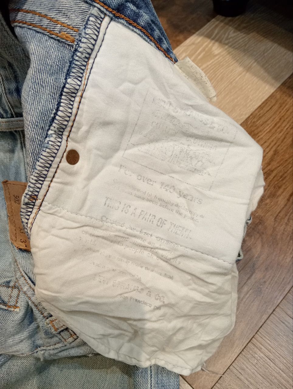 Levi's Vintage Clothing LEVI'S VINTAGE 502 REDLINE CAPITAL E SELVEDGE BLUE JEANS Size US 33 - 8 Thumbnail
