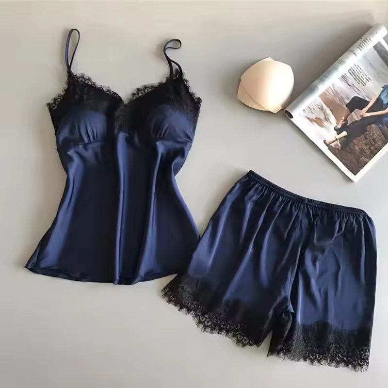 Other Women Pajama Suit V-Neck Lace Sexy Sleep Short pyjamas Size ONE SIZE - 3 Thumbnail