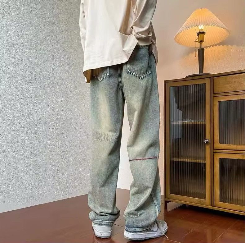 Japanese Brand × Jean Retro Washed Designer Loose Straight Leg Jeans Size US 32 / EU 48 - 9 Thumbnail