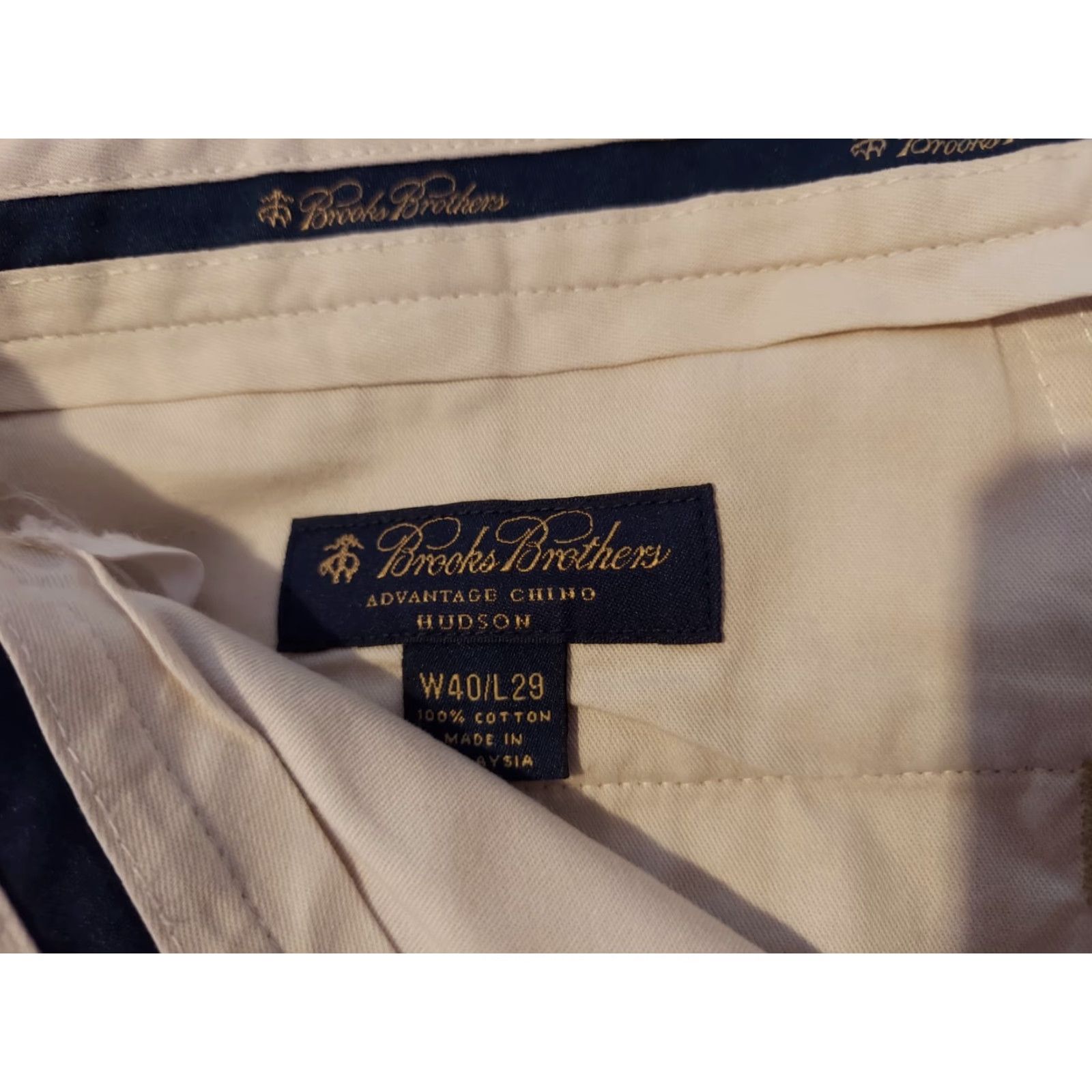 Brooks Brothers Brooks Brothers Chino Pants Mens 40x29 40x28 Khaki Beige Cotton Flat Front Regular Straight 40in Inseam S Size US 40 / EU 56 - 3 Thumbnail