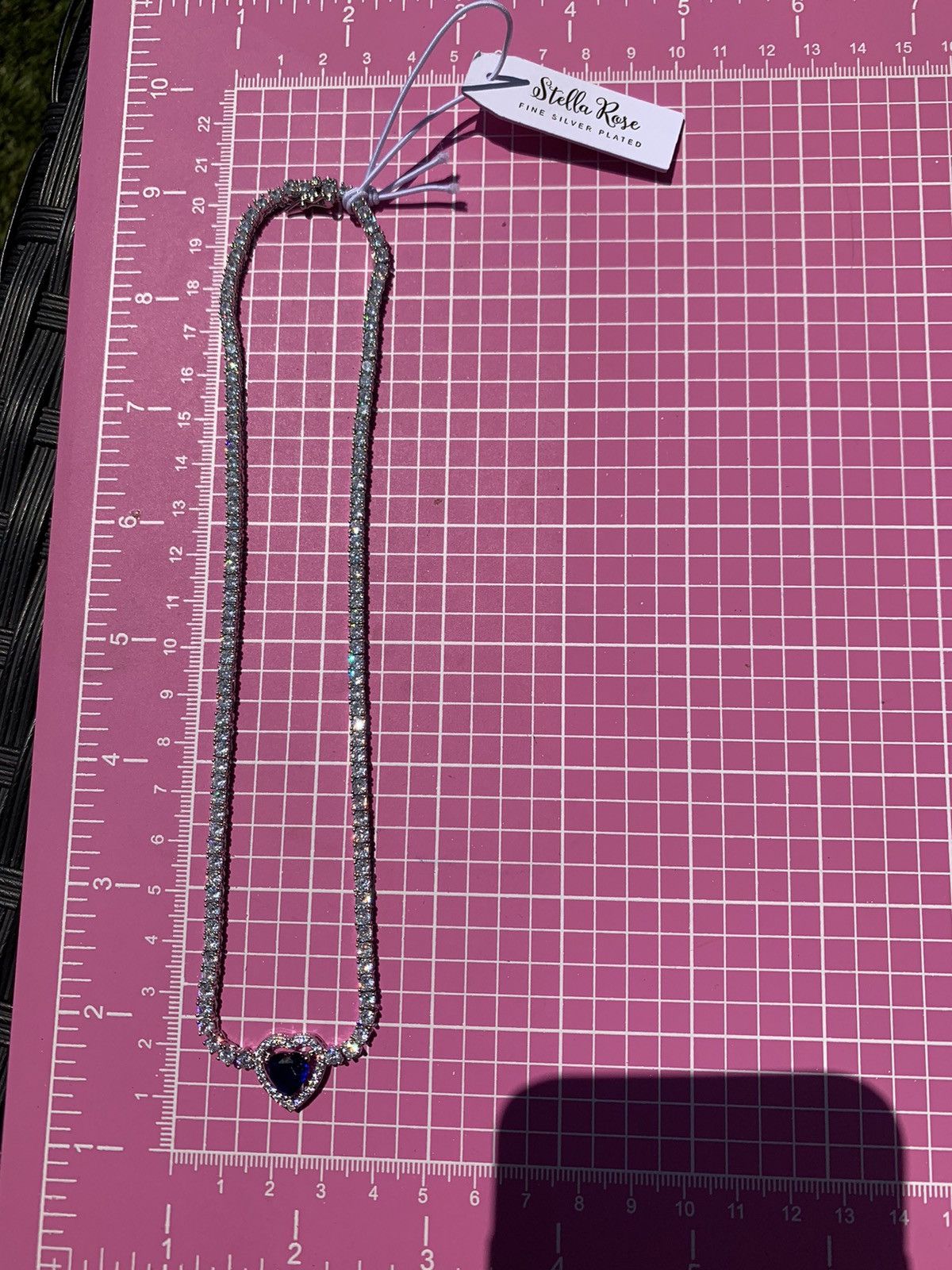 Designer Stella Rose FINE SILVER PLATED diamond paved Tennis necklace Size ONE SIZE - 8 Thumbnail