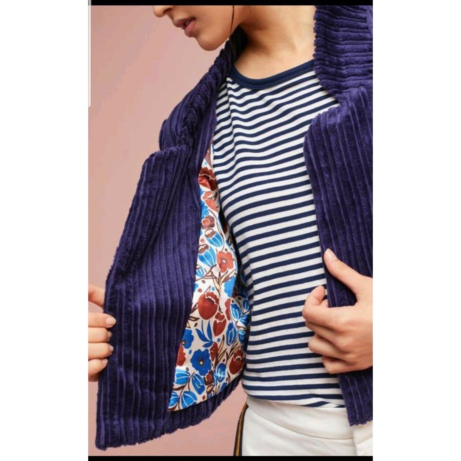 Anthropologie Anthropologie Cropped Corduroy Blazer by Cartonnier Size 6 Size M / US 6-8 / IT 42-44 - 1 Thumbnail