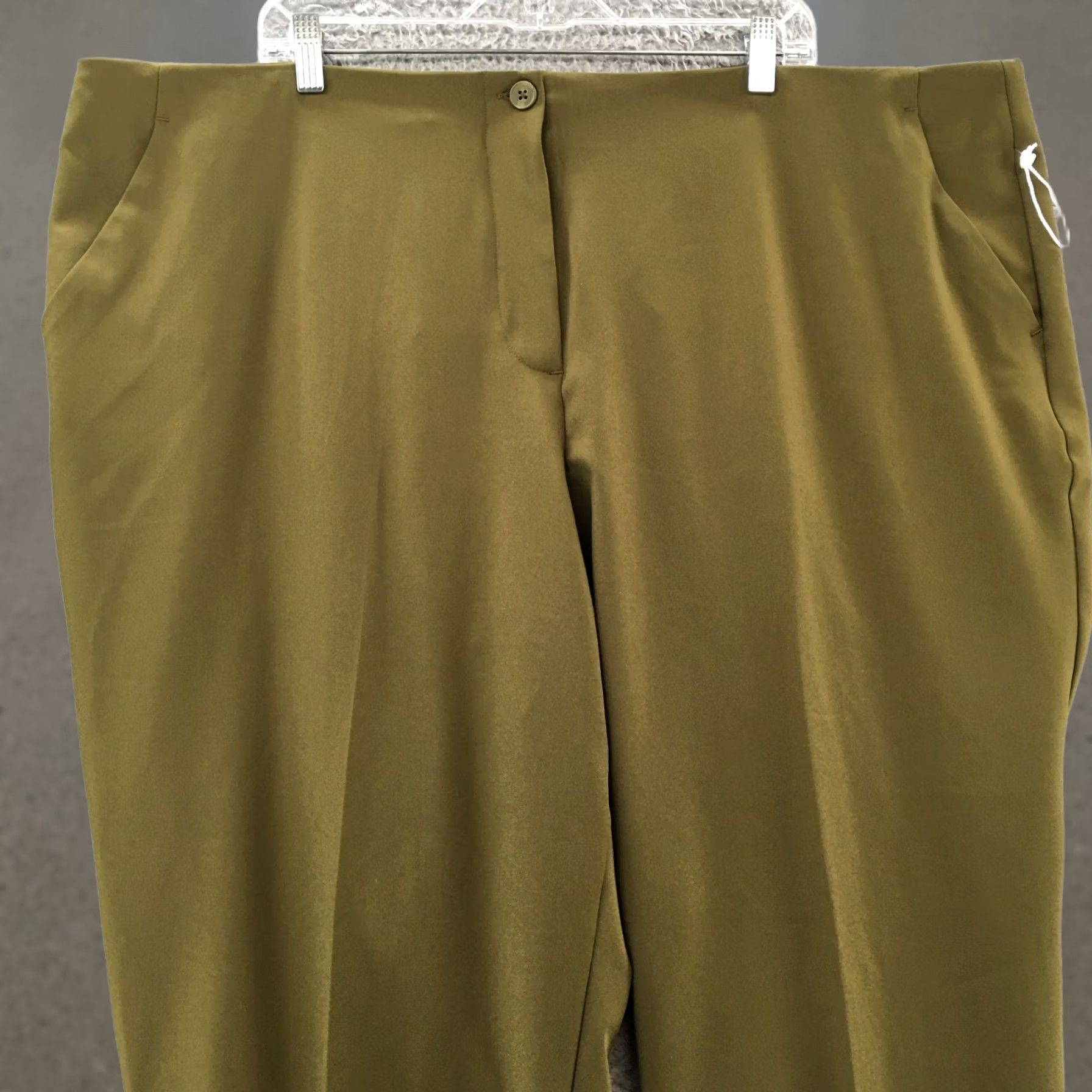 Worthington Worthington Womens 24W Plus Green Straight Leg Ankle Pants High Rise Zip Fly NEW Size 34" / US 12 / IT 48 - 1 Thumbnail