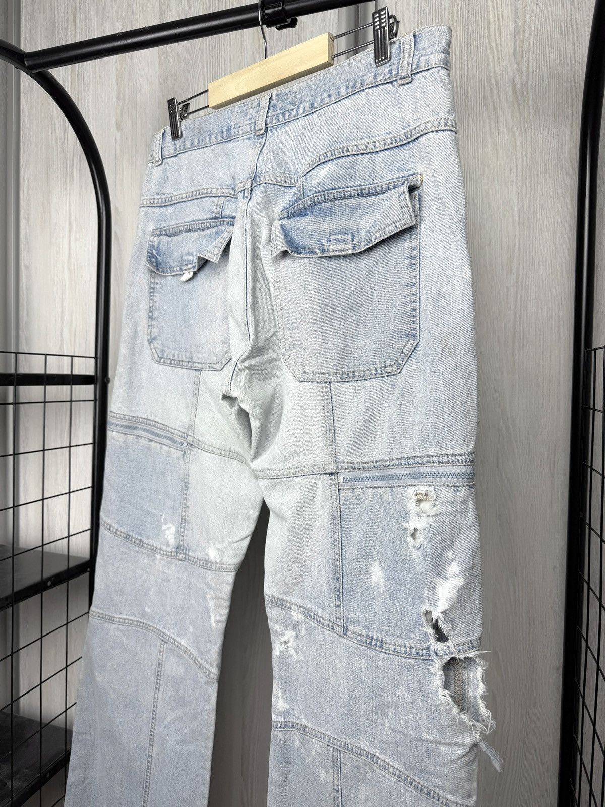 Vintage FISHBONE Vintage y2k blue baggy double knee distressed pants Size US 34 / EU 50 - 9 Thumbnail