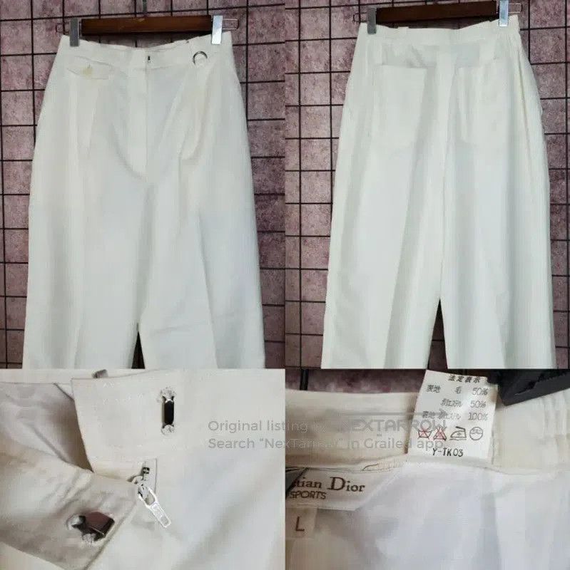Dior Dior Women's Cream Wool Blend Embroidered Pants . Size 24" / US 00 / IT 34 - 3 Thumbnail