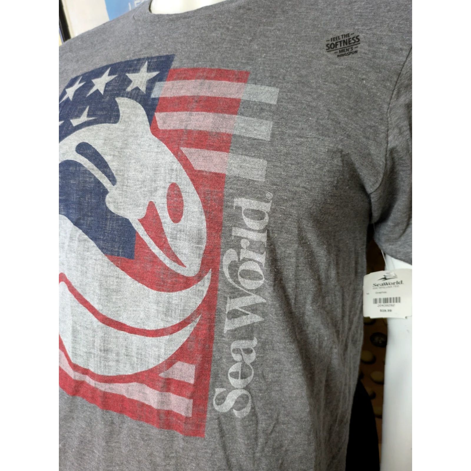 Vintage VINTAGE Sea World T-Shirt Graphic Print Shirt M Gray 90s Nautical Boys? Mens? (Oops) Size US M / EU 48-50 / 2 - 2 Thumbnail