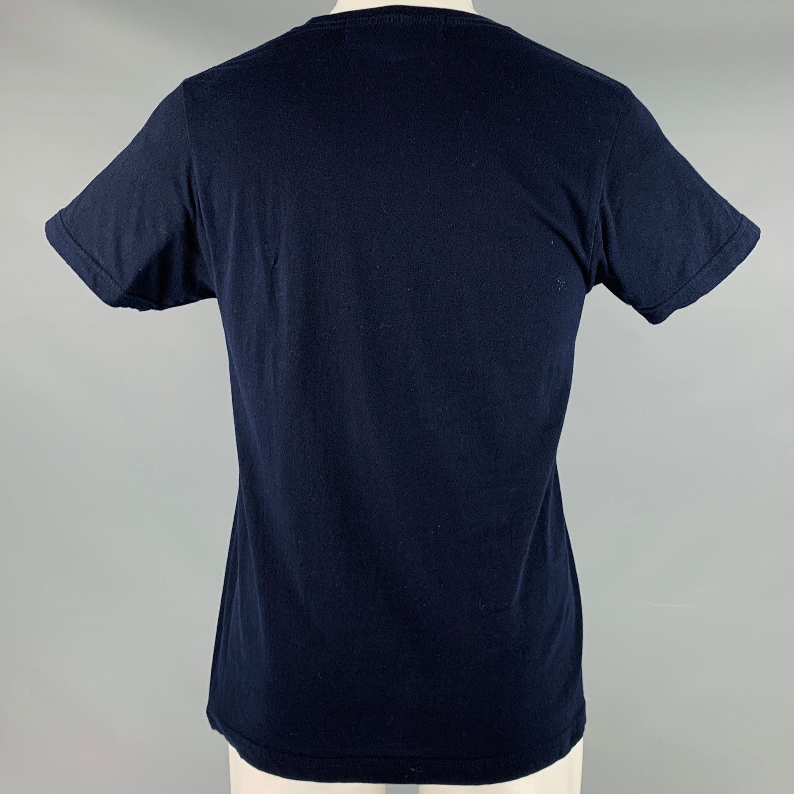 Yohji Yamamoto YOHJI YAMAMOTO Size M Navy White Logo Cotton T-shirt Size US M / EU 48-50 / 2 - 4 Thumbnail