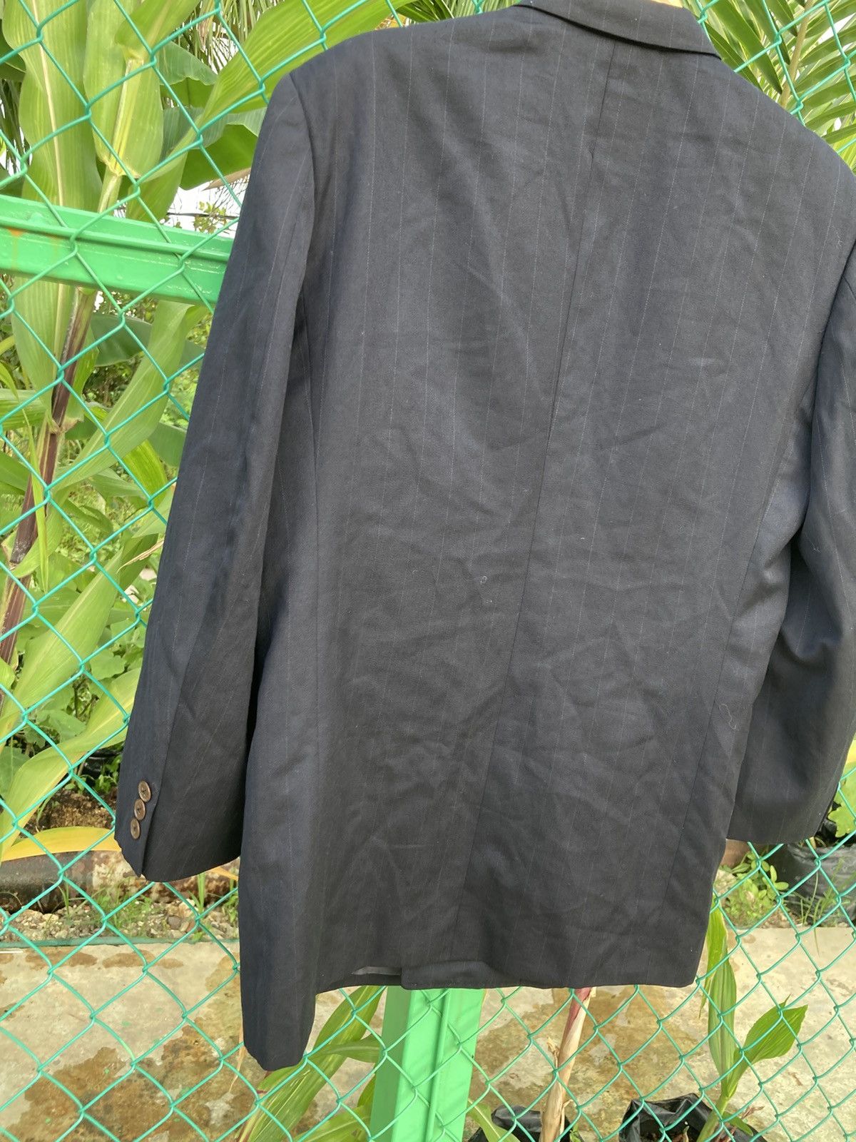 Takeo Kikuchi Takeo Kikuchi Black Double Breasted Pinstripe Blazer Size 44R - 9 Thumbnail