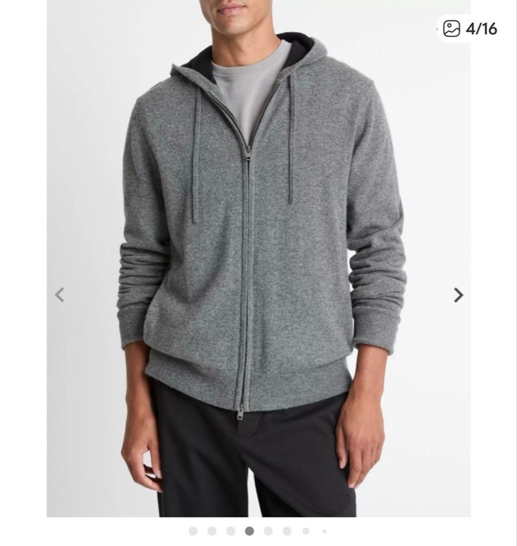 Vince Women's Vince. Gray Cashmere Full-Zip Hoodie S Size S / US 4 / IT 40 - 3 Thumbnail