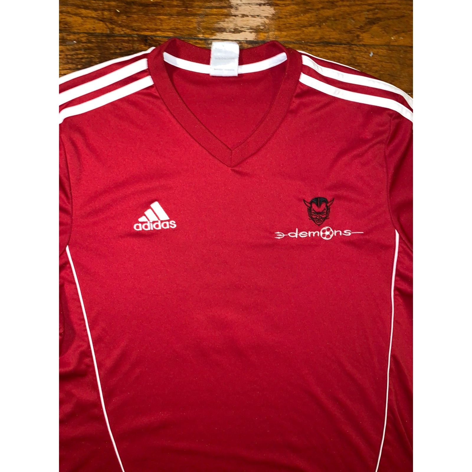 Adidas Adidas Soccer Jersey Demons #2 Red White Large Climalite Size US L / EU 52-54 / 3 - 3 Thumbnail