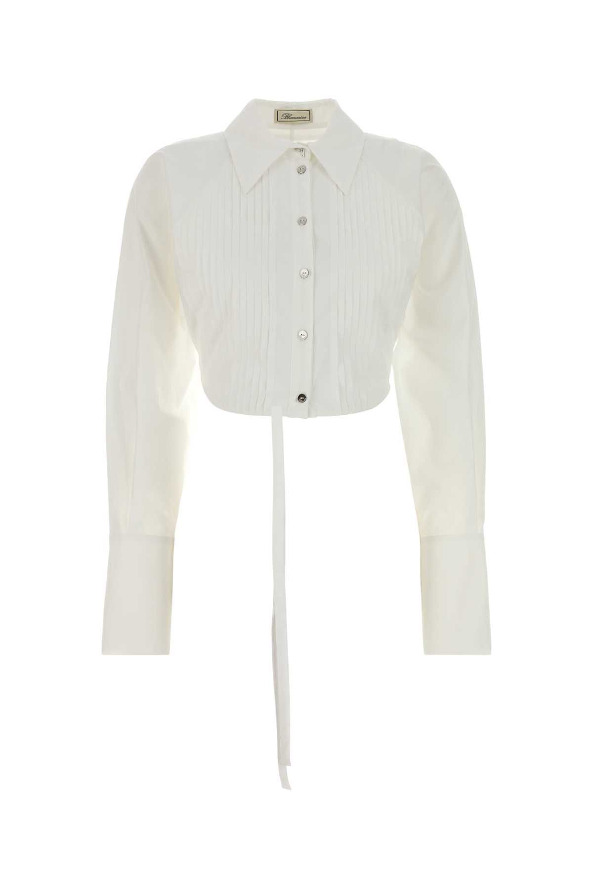 Blumarine White Poplin Shirt Size M / US 6-8 / IT 42-44 - 1 Thumbnail