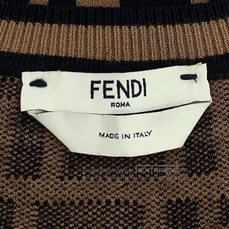 Fendi Fendi Dark Brown Logo Letter Full Print Crewneck Short Sle Size XS / US 0-2 / IT 36-38 - 6 Thumbnail