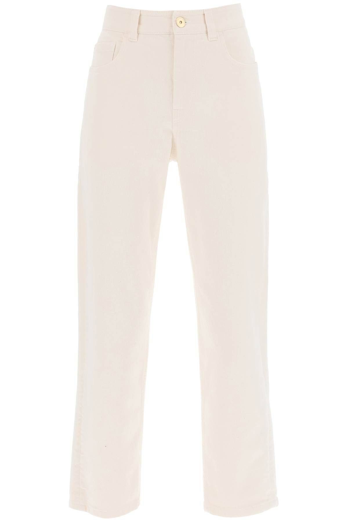 image of Brunello Cucinelli Able Cotton Denim Jeans For Everyday Wear. Size Eu 42 For Women in Neutro
